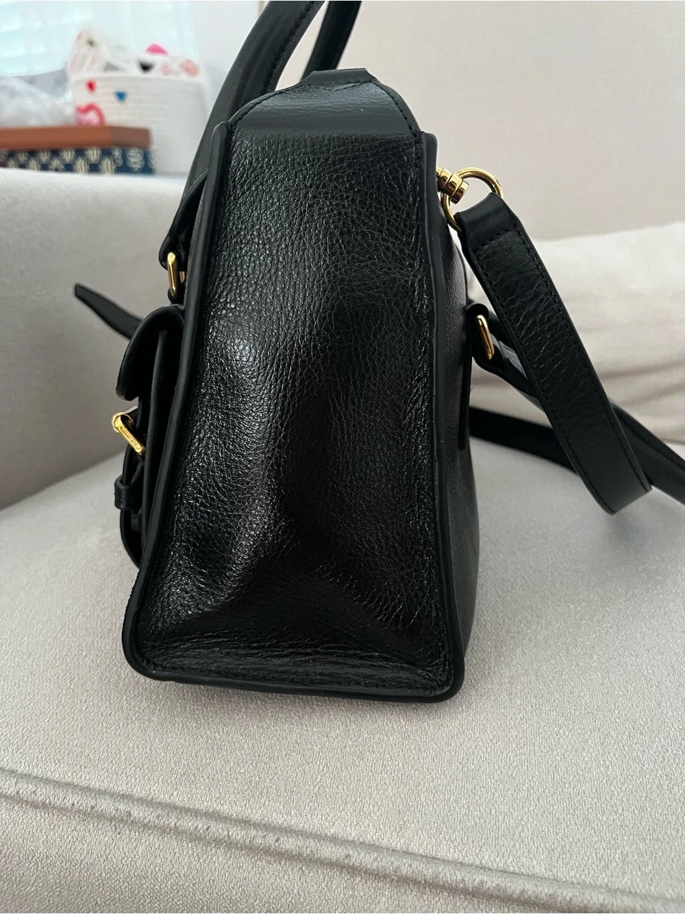 Mulberry New Small Roxanne Classic Black Sleek Leather Satchel Handbag - Picture 8 of 8